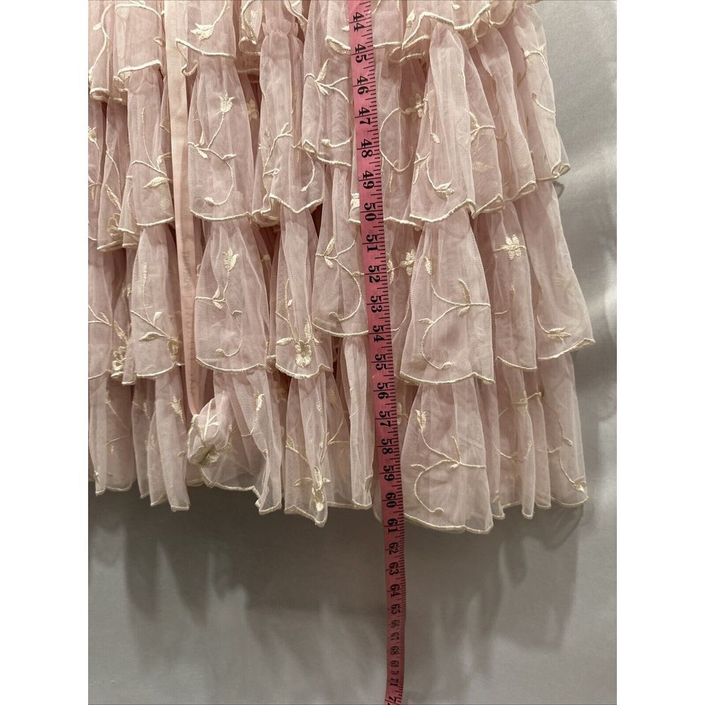 NEW MAC DUGGAL [ 6‎ ] 8005 Embroidered Floral Tiered Smock Neck Gown Rose Pink - Picture 9 of 16